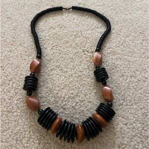 Wood necklace. Pretty in brown colors.